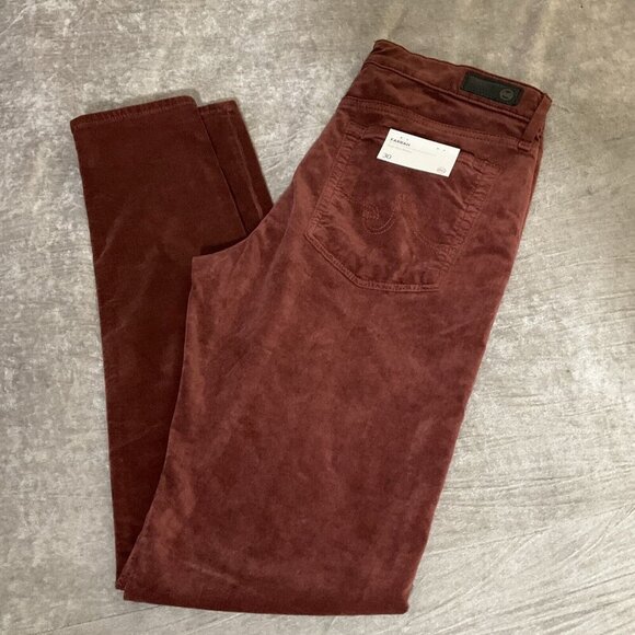 AG Adriano Goldschmeid The Farrah high rise jeans size 30 brown red preppy - Picture 3 of 16